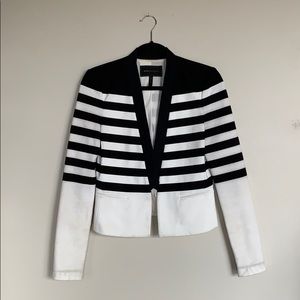Black and white stripe fit blazer Bcbg